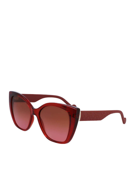 Liu Jo Women's Sunglasses with Burgundy Plastic Frame and Burgundy Gradient Lens