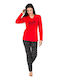 Amelie Winter Women's Pyjama Set Red