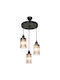 Pakketo PWL-1195 Pendant Light Three-Light for Socket E27 Black