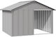 vidaXL Căsuță pentru Câine Metalic Pentru Exterior Gri 116.5x103x81.5cm