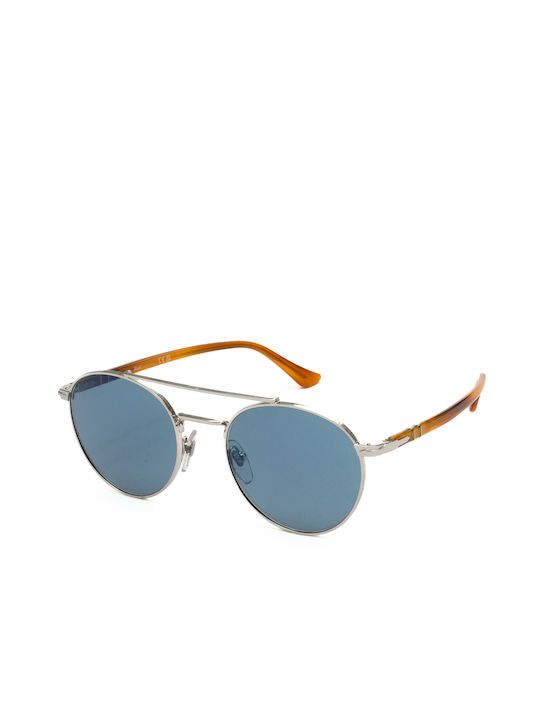 Persol Sunglasses with Silver Metal Frame and Blue Lenses PO1011S