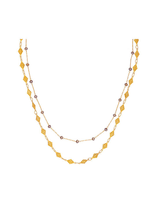 Excite-Fashion Halskette Doppelter aus Vergoldet Stahl