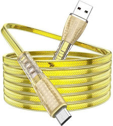 Borofone BU31 Jelly Knitted Braided USB 2.0 σε micro USB 1m Χρυσό