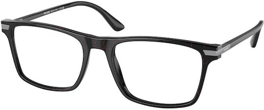 Prada Männer Acetat Brillengestelle mit Rezept Schwarz PR01WV 11F1O1