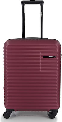 Rain C Cabin Travel Suitcase Hard Burgundy with 4 Wheels Height 55cm.