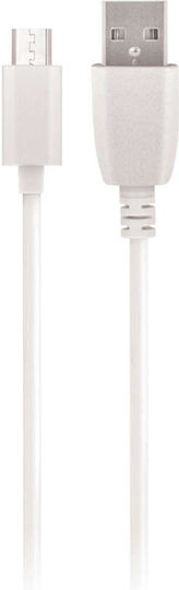 Maxlife Regular USB 2.0 to micro USB Cable Λευκό 2m (MAXLIFEMICRO2W)