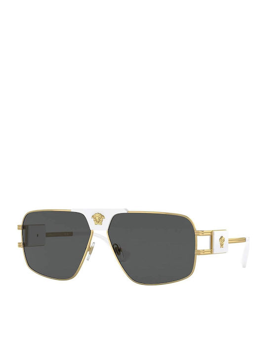Versace Unisex Γυαλιά Ηλίου με Χρυσό Μεταλλικό Σκελετό και Γκρι Φακό