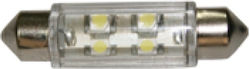 Λαμπάκι LED 12V T11 39mm ψυχρό λευκό - 2x4 LEDs 360o