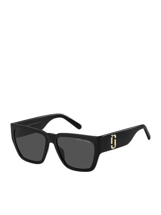 Marc Jacobs Ochelari De Soare Pentru Femei Cu Ramă Neagră Din Plastic Și Lentile Gri Degrade