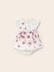 Mayoral Kids Dress Set with Accessories Floral Sleeveless White