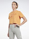 Reebok Identity Damen Sportlich Crop T-shirt Orange
