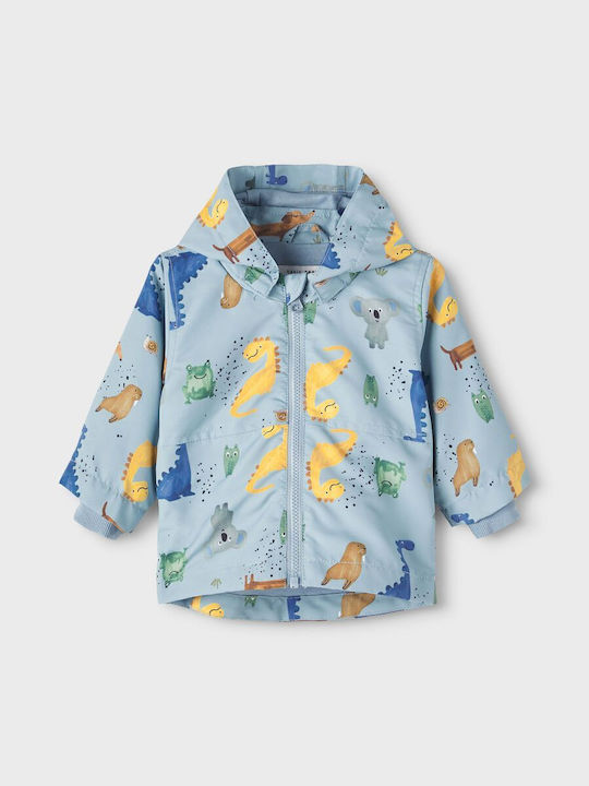 Kinder Freizeitjacke Kurz mit Kapuze Hellblau