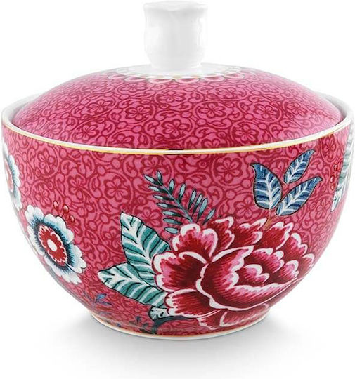 PiP Studio Flower Festival Porcelain Sugar Bowl Pink
