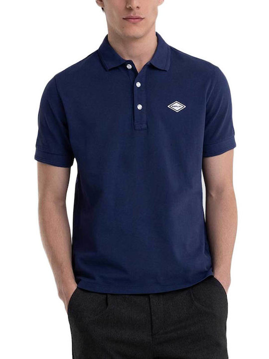Replay Ανδρικό T-shirt Polo Navy Μπλε