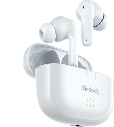 Mcdodo HP-2780 In-ear Bluetooth Handsfree Ακουστικά με Αντοχή στον Ιδρώτα και Θήκη Φόρτισης Λευκά