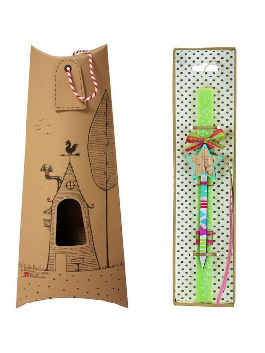 Easter Candle Square with Box 34pcs Green