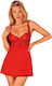 Obsessive Amor Cherris Sexy Σετ με Ρόμπα Chemise & Thong Κόκκινο