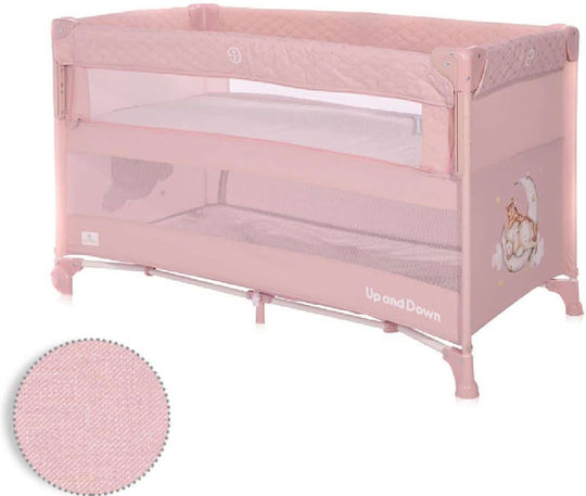 Lorelli Up & Down Sleeping Animals Playpen 2 Levels Mellow Rose 125x65cm