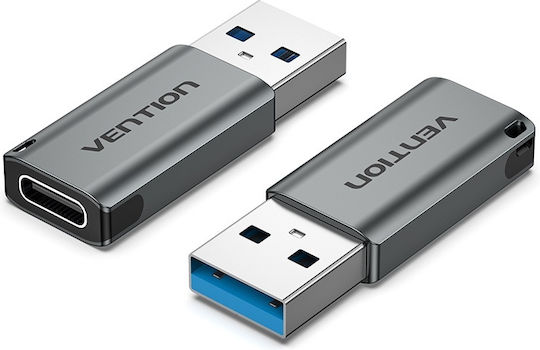 Vention Μετατροπέας USB-A male σε USB-C female Γκρι (CDPH0)