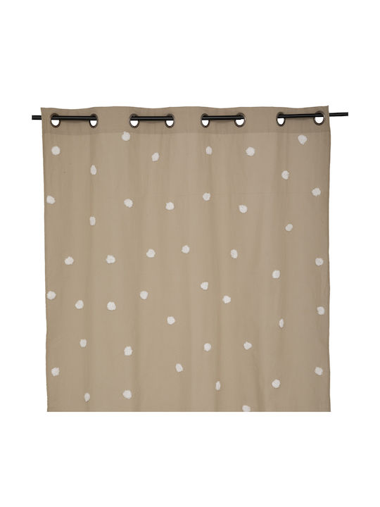 Atmosphera Kids Grommet Top Curtain Pon Pon Beige 188265 140x260cm