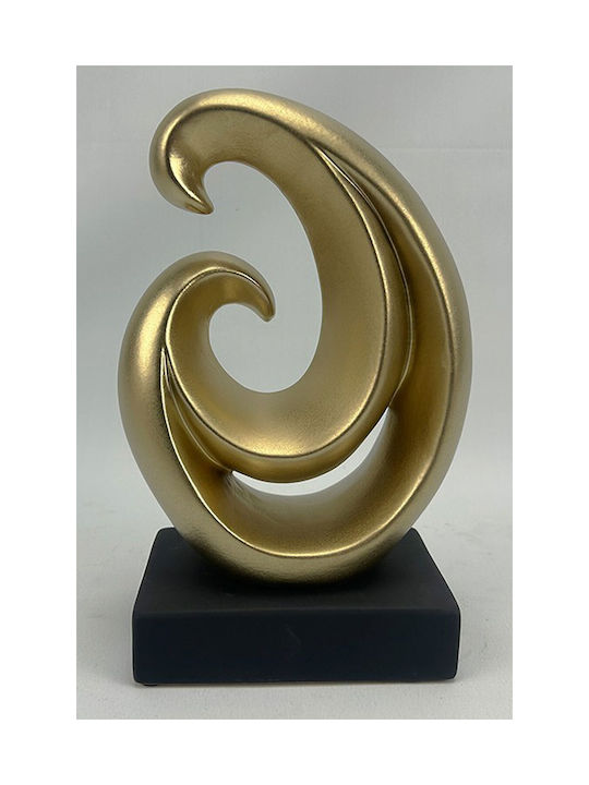 Καρβούνης Decorativ de Spațiu Abstract Circle din Ceramică Aur 16.5x8x21cm 1buc