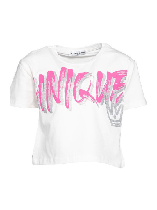 Evita Kids' Crop Top Short Sleeve White