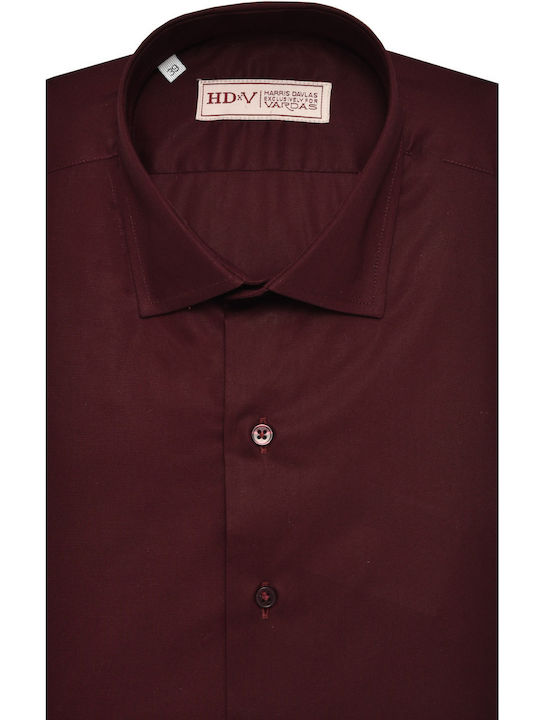 HD x Vardas Slim Fit Shirt HD X Vardas Red Cotton SEMI REX Monochrome All Day