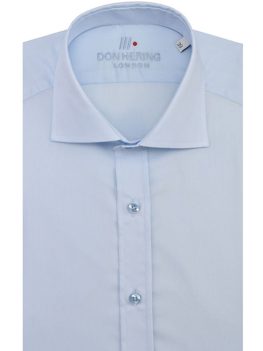 Slim Fit Don Hering Shirt Navy Blue Cotton Rex Collar Monochrome All Day