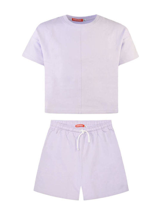 Energiers Kids Set with Shorts Summer 2pcs Lilac