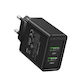 Vention Charger Without Cable with 2 USB-A Ports 18W Quick Charge 3.0 Blacks (FBAB0-EU)