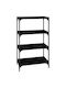 Bookcase Black Velvet-Black Metal 60x33x100cm