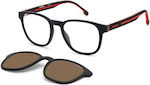 Carrera Männlich Kunststoff Brillenrahmen mit Clip On Schwarz 8062/CS BLX/SP