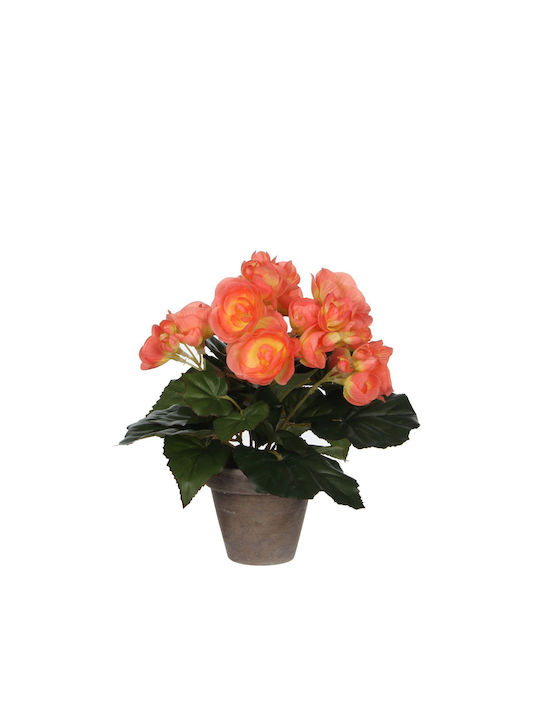 Supergreens Artificial Plant in Small Pot Begonia Pink 25cm 1pcs