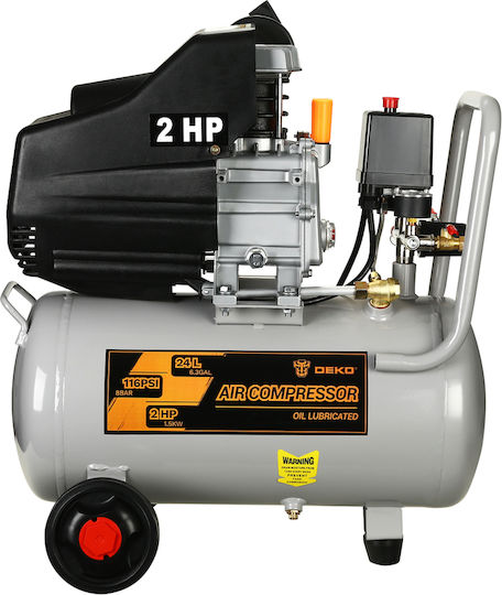 Deko DKAC24S1 Air Compressors 96dB with Power 2hp and Airtank 24lt