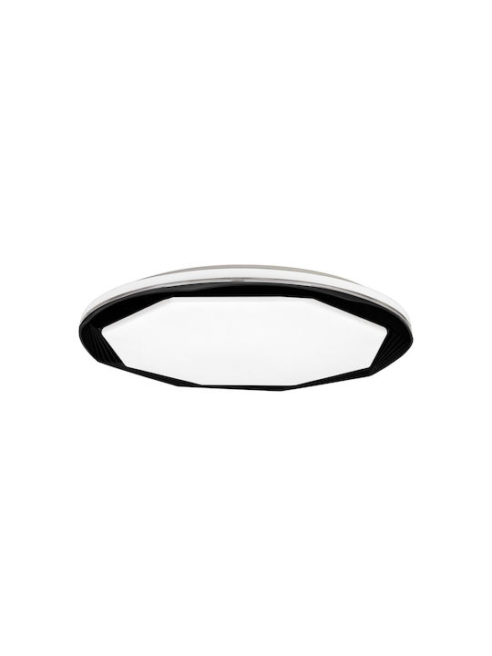 Eko Light Optima Πλαφονιέρα Οροφής 48εκ. Μαύρη με Ενσωματωμένο LED και Τηλεχειριστήριο
