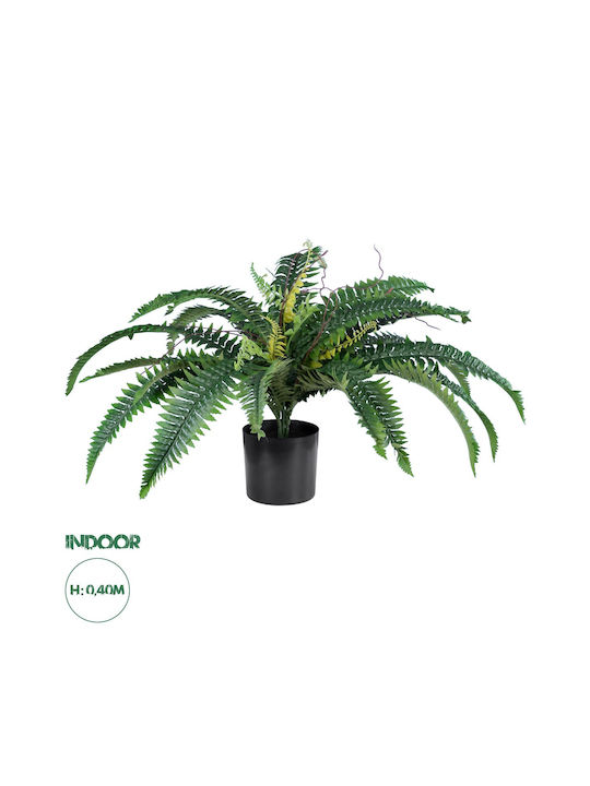 GloboStar Artificial Decorative Branch Fern Green 40cm with LED 1pcs