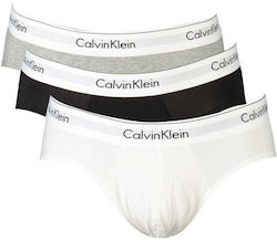 Calvin Klein Ανδρικά Σλιπ Black/White Μονόχρωμα 3Pack