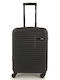 Rain Cabin Hard Black Suitcase with 4 Wheels Height 55cm