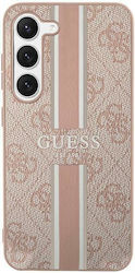 Guess 4G Printed Stripe Plastic / Fabric Back Cover Pink (Galaxy S23)