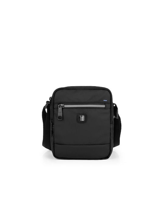 Gabol Fabric Shoulder / Crossbody Bag with Zipper, Internal Compartments & Adjustable Strap Black 18x7x17cm