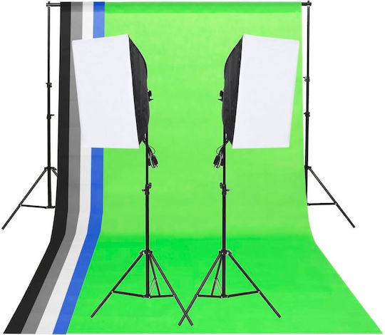 vidaXL Backgrounds & Tripods Lighting Kit for Studio