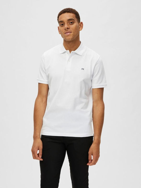 Selected Ανδρικό T-shirt Polo Λευκό