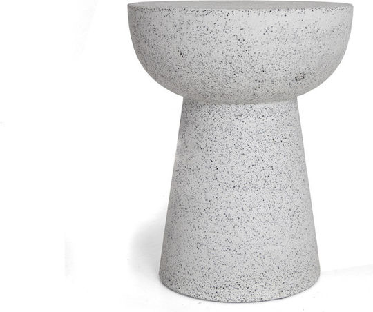 Garden Stool Outdoor from Concrete Noria Terazzo Gray / Black 41x41x54cm