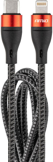 AMiO UC-17 Braided USB-C to Lightning Cable Μαύρο 1m (02929)