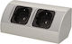 Power Strip 2 Positions with Cable 0.5m Silver