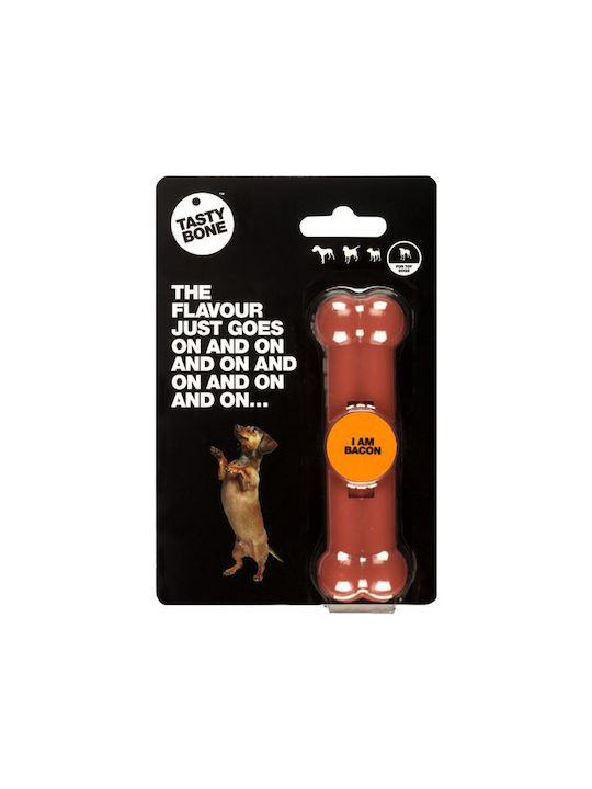 Tasty Bone Nylon Dog Toy Bone Made of Rubber Small 11cm Brown