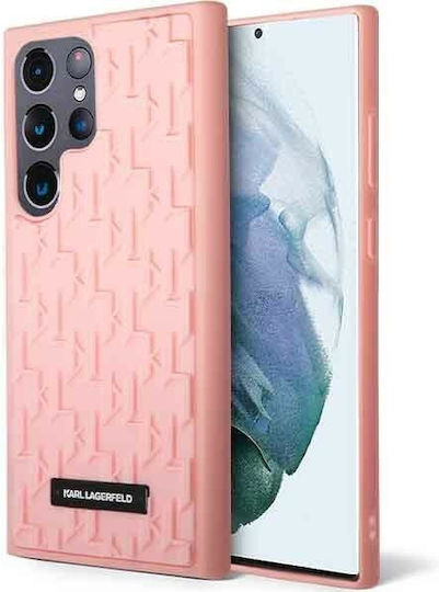 Karl Lagerfeld 3D Monogram Umschlag Rückseite Silikon Rosa (Galaxy S23 Ultra)