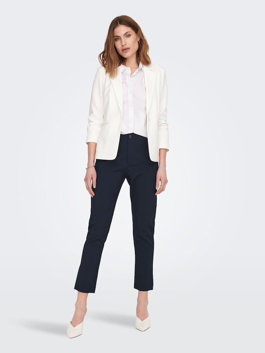 Only Women's High-waisted Chino Trousers in Slim Fit Navy Blue