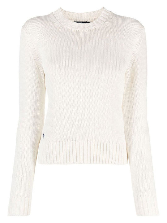 Ralph Lauren Crewneck Women's Long Sleeve Pullover Cotton White