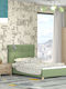 Kids Bed Single Green for Mattress 90x200cm
